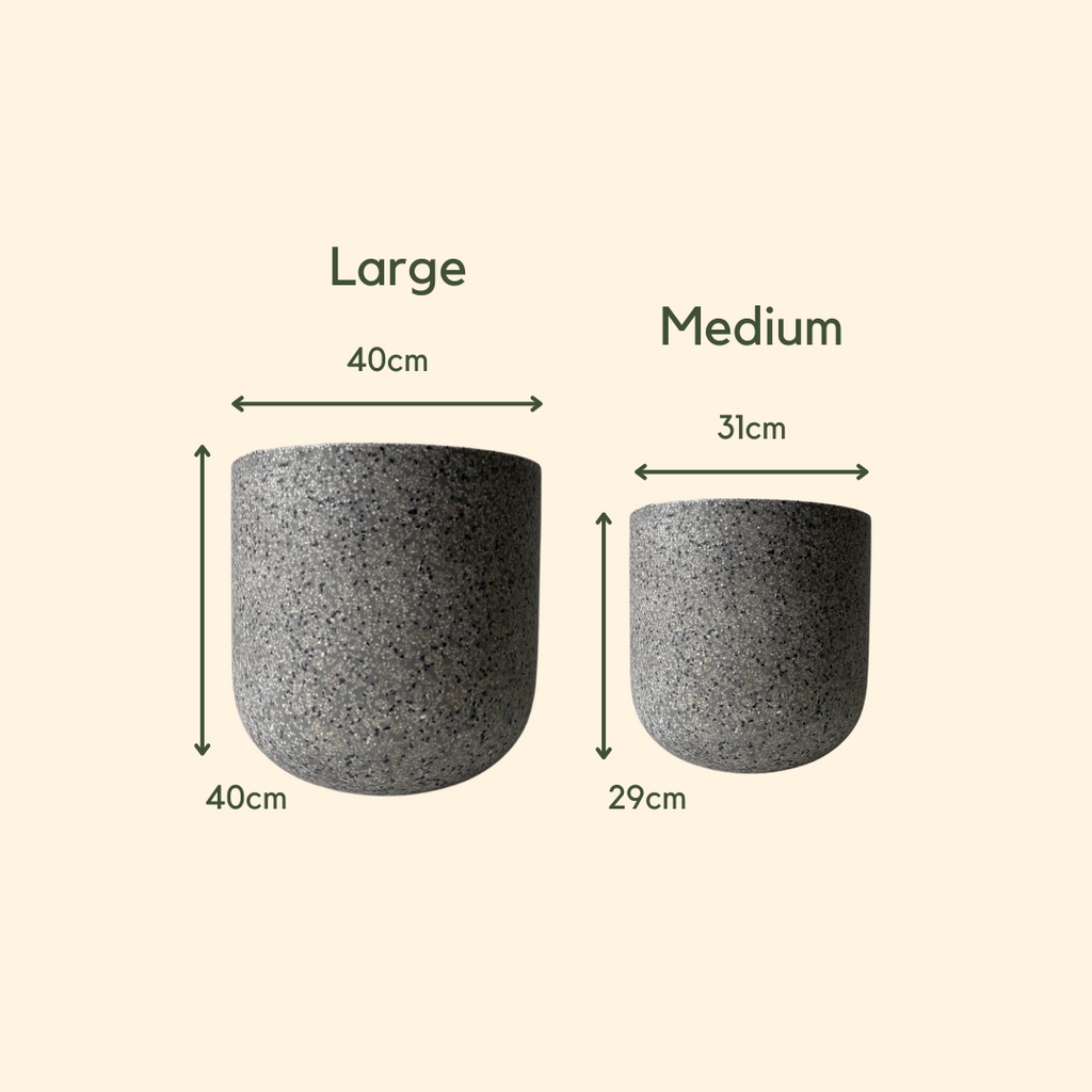 Lightweight Bruno Pot-Grey Terrazzo-Medium