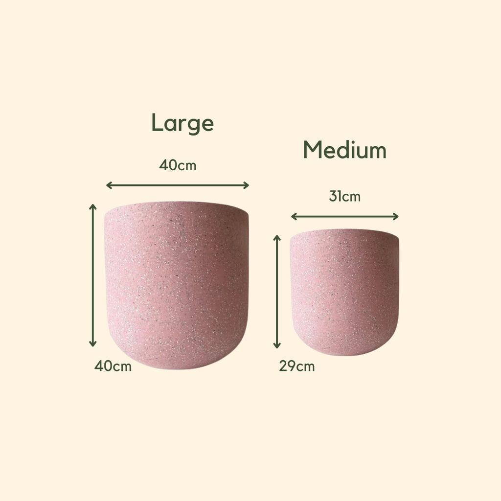 Lightweight Bruno Pot-Pink Terrazzo-Medium