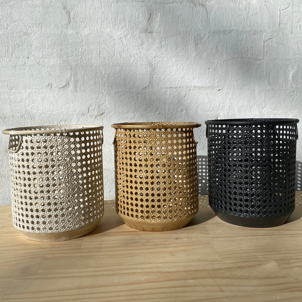 Rattan Style Planters-Metal