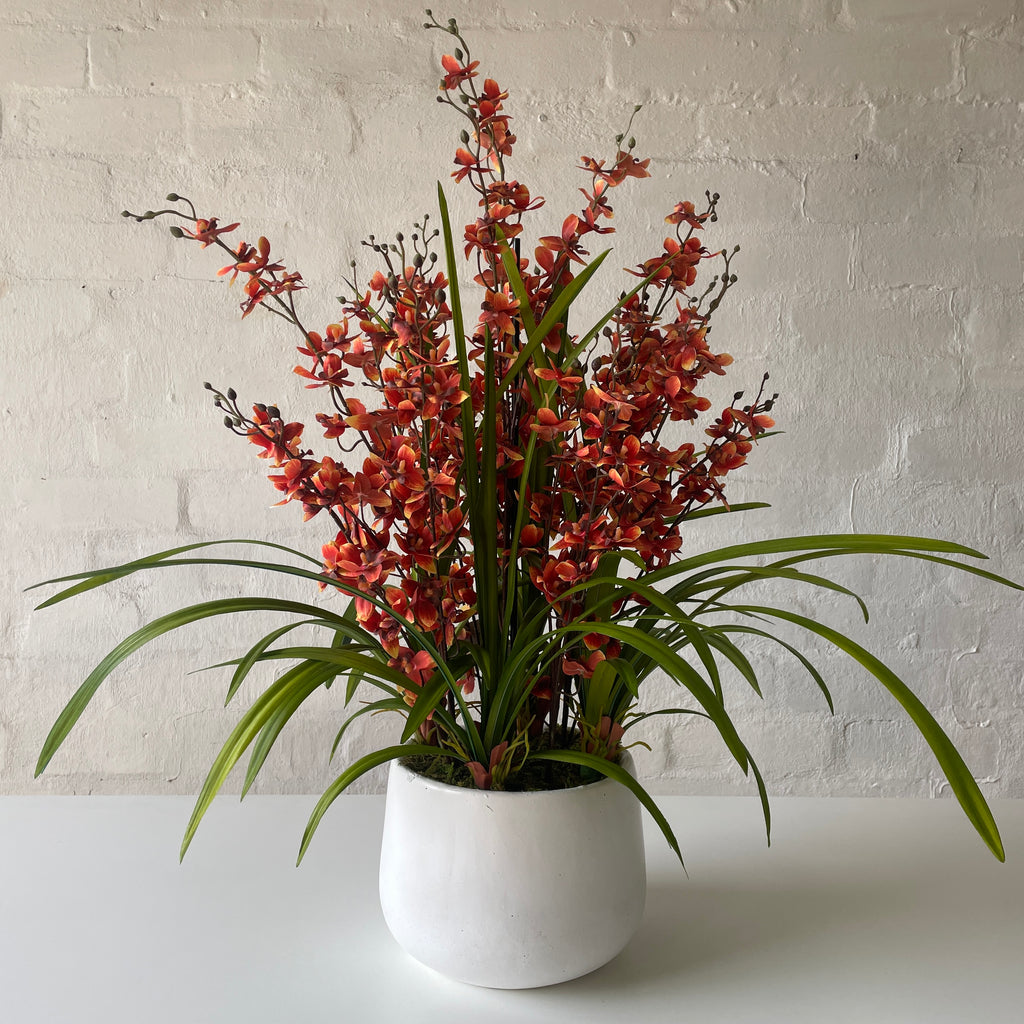 Artificial Dancing Orchid-Dark Orange