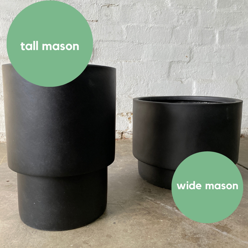 Lightweight Mason Pots-Black-Tall