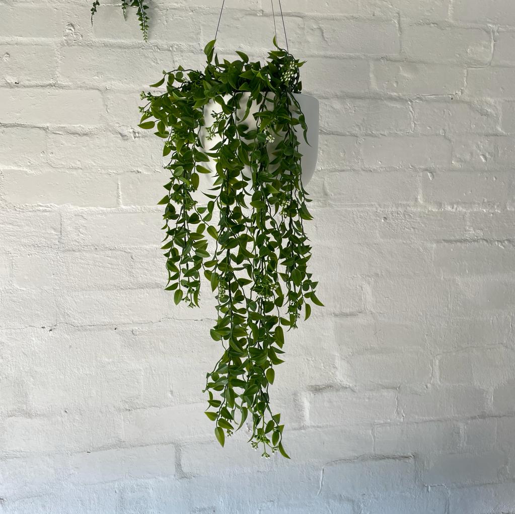 Artificial Leaf & Berry Hanging Bush-Green