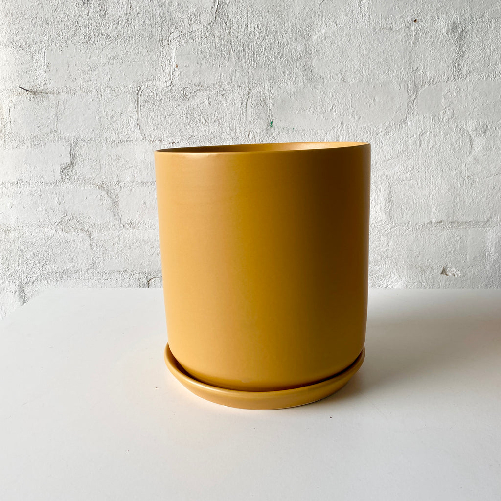 Ceramic Pot-Burnt Yellow-15cm